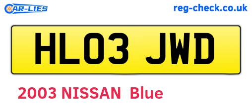 HL03JWD are the vehicle registration plates.