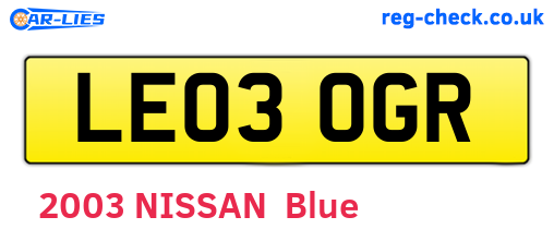 LE03OGR are the vehicle registration plates.