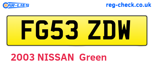 FG53ZDW are the vehicle registration plates.