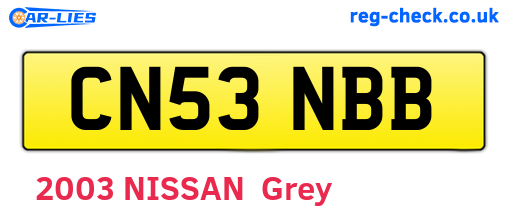 CN53NBB are the vehicle registration plates.