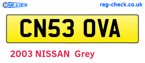 CN53OVA are the vehicle registration plates.