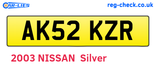 AK52KZR are the vehicle registration plates.