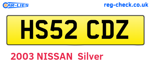 HS52CDZ are the vehicle registration plates.