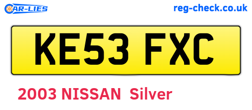KE53FXC are the vehicle registration plates.
