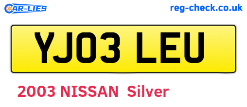 YJ03LEU are the vehicle registration plates.
