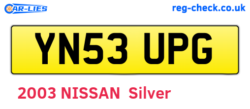 YN53UPG are the vehicle registration plates.
