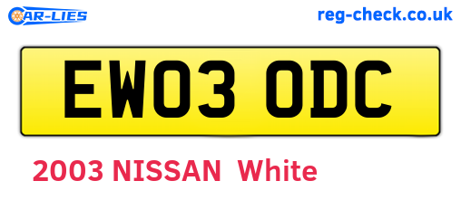 EW03ODC are the vehicle registration plates.