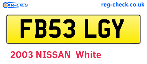 FB53LGY are the vehicle registration plates.