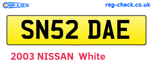 SN52DAE are the vehicle registration plates.