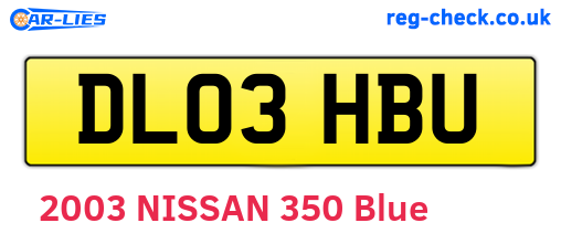 DL03HBU are the vehicle registration plates.