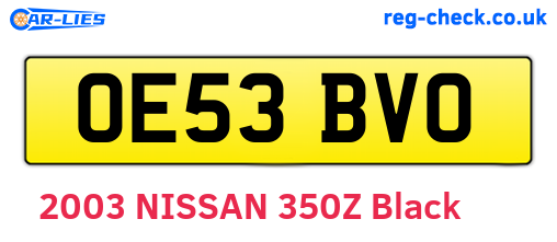 OE53BVO are the vehicle registration plates.