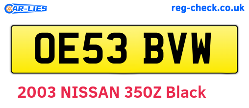 OE53BVW are the vehicle registration plates.