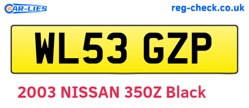 WL53GZP are the vehicle registration plates.