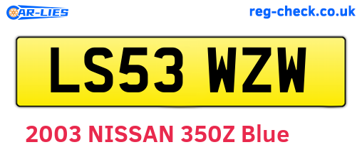 LS53WZW are the vehicle registration plates.