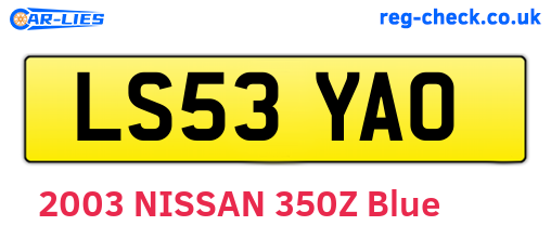 LS53YAO are the vehicle registration plates.