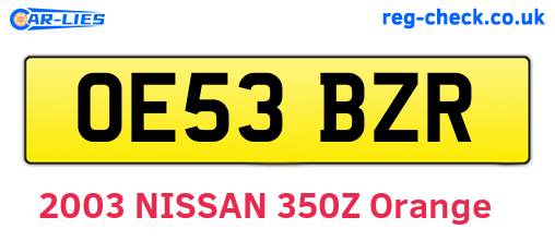 OE53BZR are the vehicle registration plates.