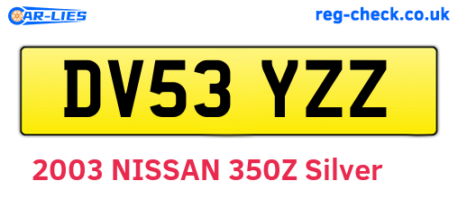 DV53YZZ are the vehicle registration plates.