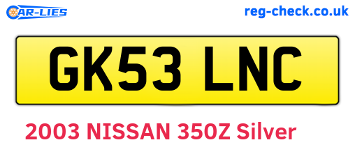 GK53LNC are the vehicle registration plates.