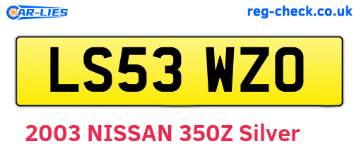 LS53WZO are the vehicle registration plates.