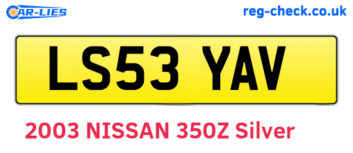 LS53YAV are the vehicle registration plates.