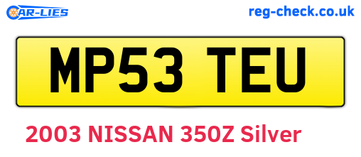 MP53TEU are the vehicle registration plates.