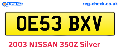 OE53BXV are the vehicle registration plates.