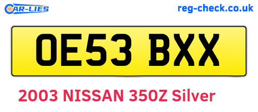 OE53BXX are the vehicle registration plates.