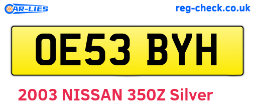 OE53BYH are the vehicle registration plates.
