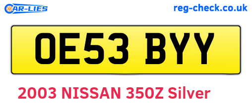 OE53BYY are the vehicle registration plates.
