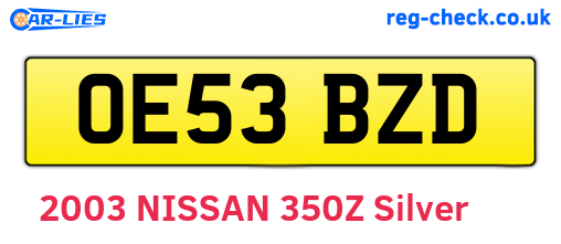 OE53BZD are the vehicle registration plates.