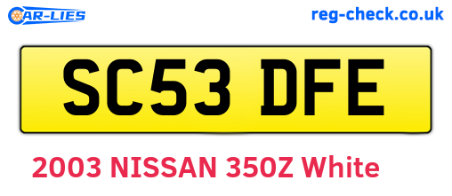 SC53DFE are the vehicle registration plates.