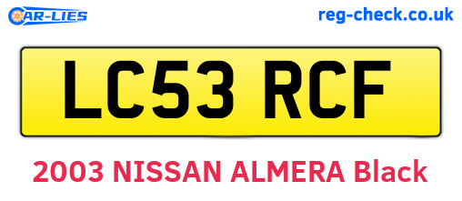 LC53RCF are the vehicle registration plates.