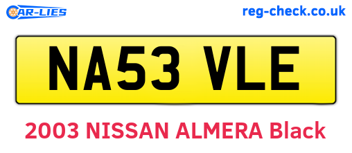 NA53VLE are the vehicle registration plates.