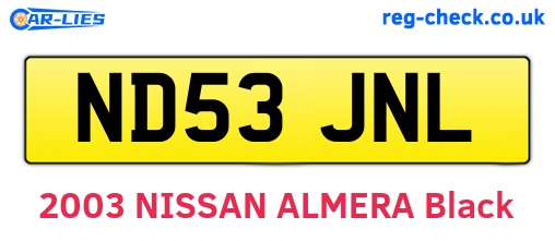ND53JNL are the vehicle registration plates.