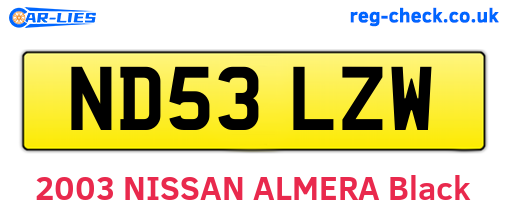 ND53LZW are the vehicle registration plates.