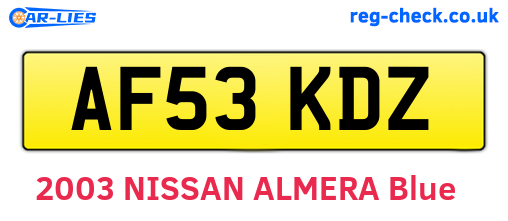 AF53KDZ are the vehicle registration plates.