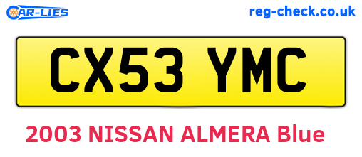 CX53YMC are the vehicle registration plates.