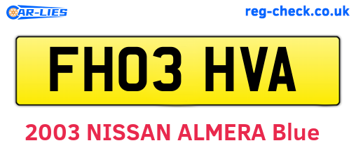 FH03HVA are the vehicle registration plates.