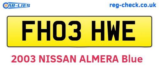 FH03HWE are the vehicle registration plates.