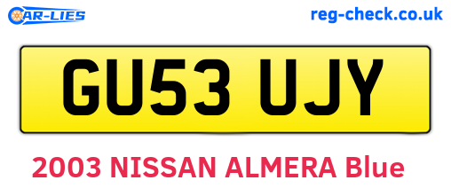 GU53UJY are the vehicle registration plates.