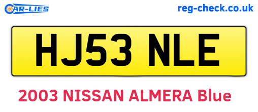 HJ53NLE are the vehicle registration plates.