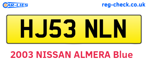 HJ53NLN are the vehicle registration plates.