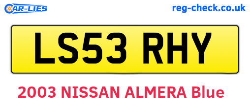 LS53RHY are the vehicle registration plates.