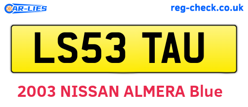 LS53TAU are the vehicle registration plates.