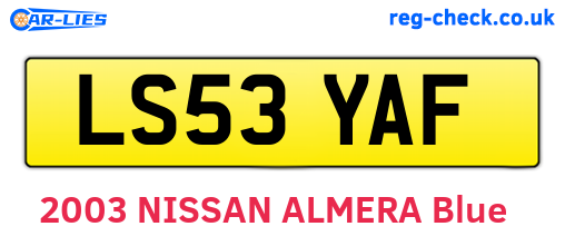 LS53YAF are the vehicle registration plates.