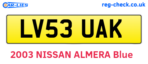 LV53UAK are the vehicle registration plates.