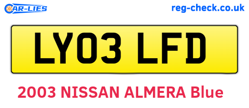 LY03LFD are the vehicle registration plates.