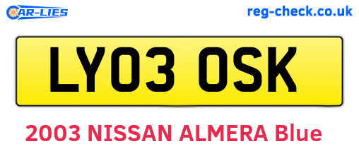 LY03OSK are the vehicle registration plates.