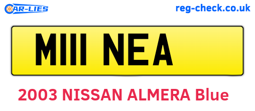 M111NEA are the vehicle registration plates.
