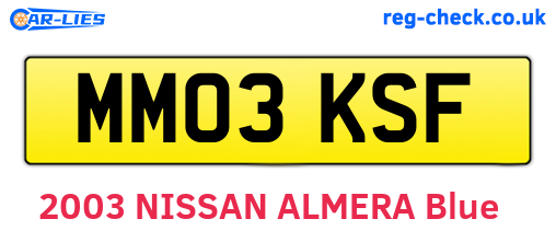 MM03KSF are the vehicle registration plates.